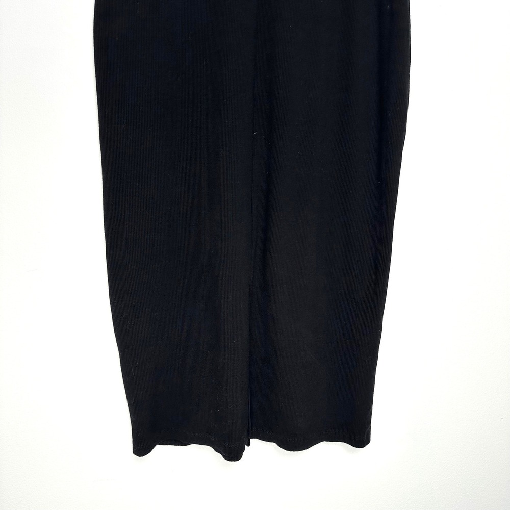 Marine Layer Lexi Daytime Midi Dress Black Ribbed M - Picture 10 of 12